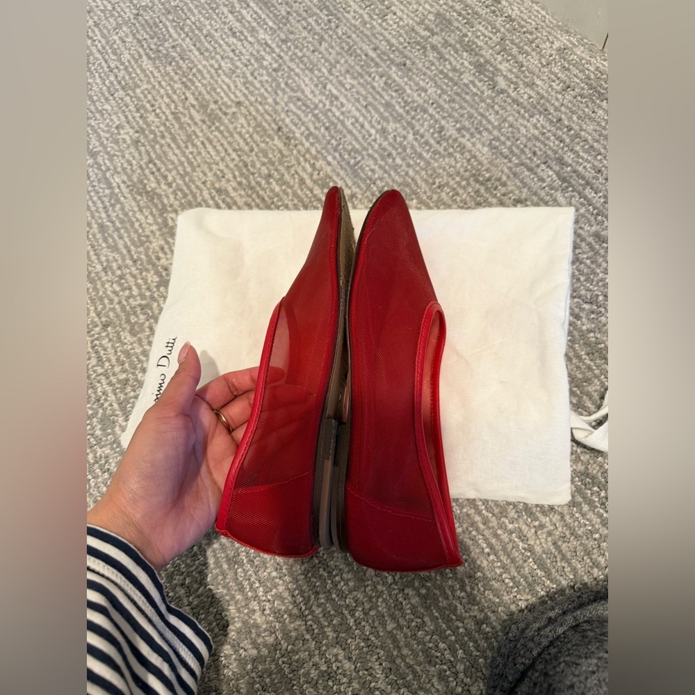 Massimo Dutti Red Mesh Ballet Flats - Picture 7 of 10